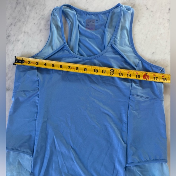 Lucky In Love Women's Blue Tank Top Scoop Neck Size Large - Picture 5 of 6